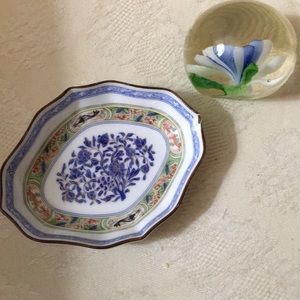 Limoges dish, hand blown Paperweight